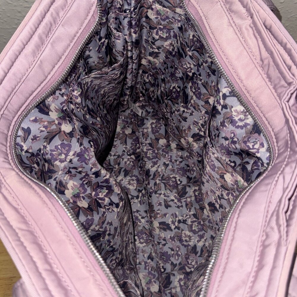 Vera Bradley Small Vera Tote in Performance Twill Hydrangea Pink - Picture 6 of 10